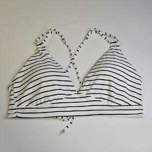 CALIA by Carrie Underwood Black and White Striped Bikini Top